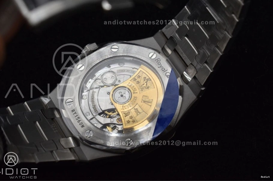 15450 on Best 1:1 Bracelet 37mm Edition Dial Clone Super Royal Blue SS SS ZF Textured Oak SA3120 0117